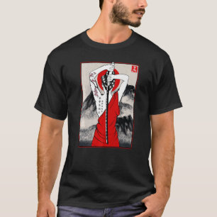 Japanische Samurai Kulturlandschaft Vintag Sakura  T-Shirt