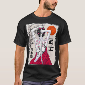 Japanische Samurai Kulturlandschaft Vintag Sakura T-Shirt