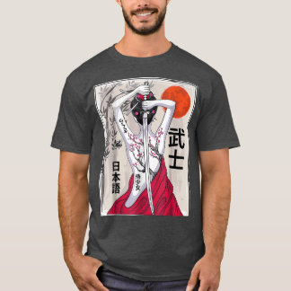 Japanische Samurai Kulturlandschaft Vintag Sakura  T-Shirt