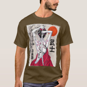 Japanische Samurai Kulturlandschaft Vintag Sakura  T-Shirt