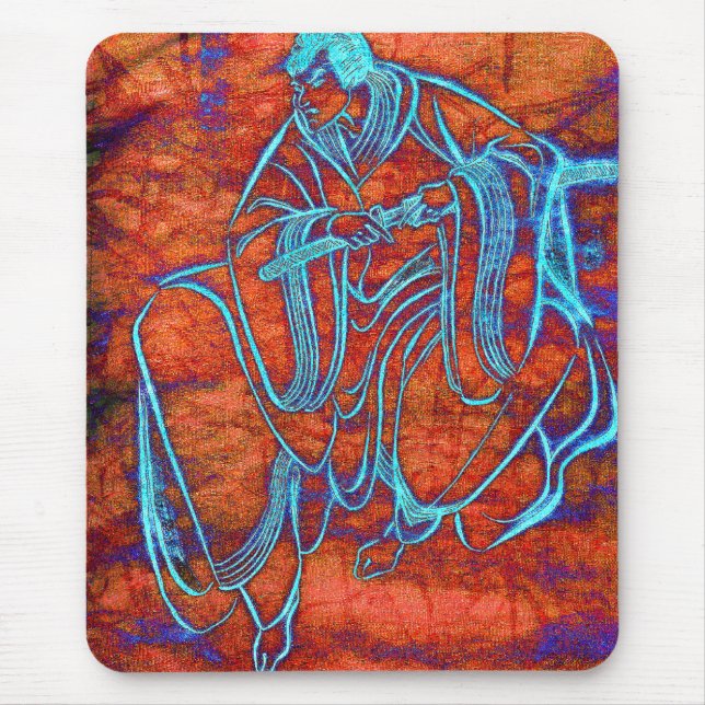 Japanische Samurai-Schwertfechter-schöne Kunst Mousepad (Vorne)