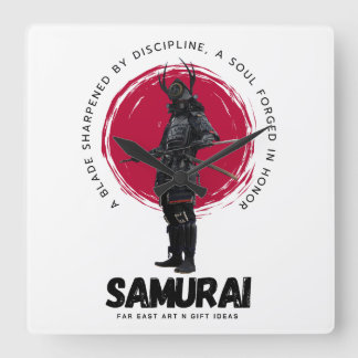 Japanische Samurai-Wanduhr Quadratische Wanduhr