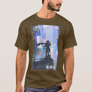 Japanische Samurai Warrior Aesthetic Futurist Vide T-Shirt