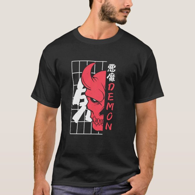 Japanische Samurai Warrior Oni Japan Mythology Dem T-Shirt (Vorderseite)