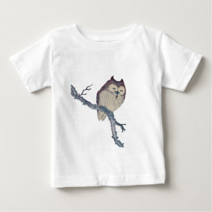 Japanische schlafende Eule Nacht Kunstwerk Baby T-shirt