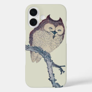 Japanische schlafende Eule Nacht Kunstwerk iPhone 16 Hülle
