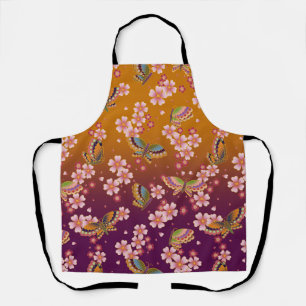 Japanische Schmetterlinge inmitten von Sakura Bloo Schürze