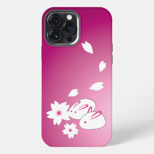 Japanische Schneekaninchen und Sakura iPhone 13 Pro Max Hülle