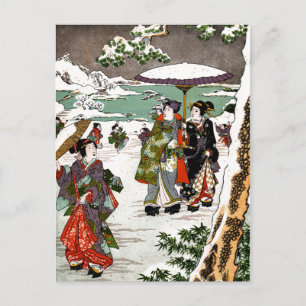 Japanische Schneelandschaft Postkarte
