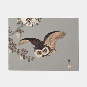 Japanische Schneemondwoodcut Flying Night Fußmatte