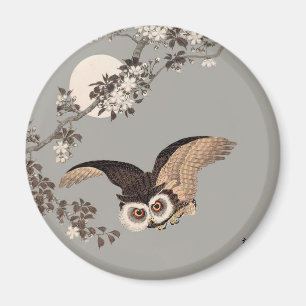 Japanische Schneemondwoodcut Flying Night Magnet