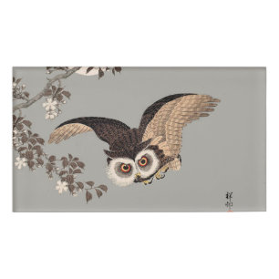 Japanische Schneemondwoodcut Flying Night Namenschild