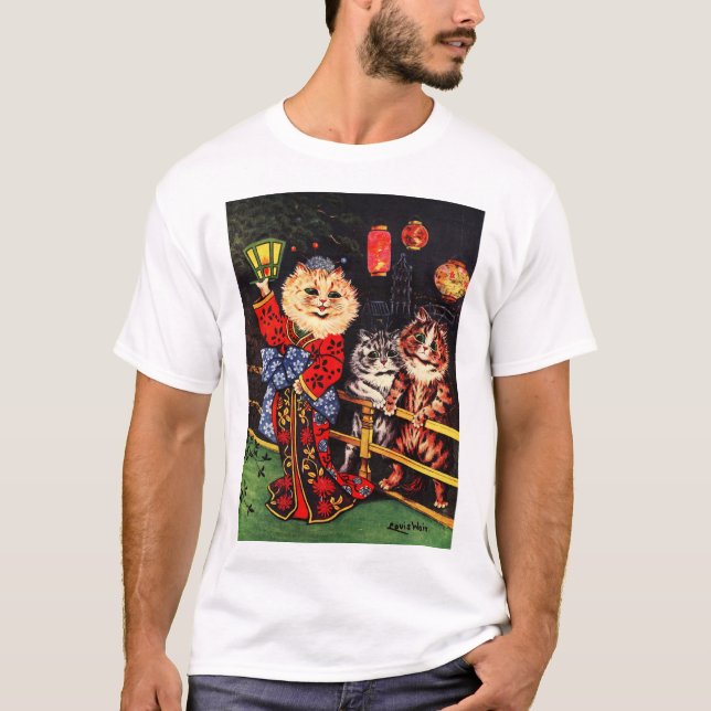 Japanische Schönheitskatze von Louis Wain T-Shirt (Vorderseite)