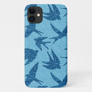 Japanische Schwalbe im Flug, Kobalt und Blassblau Case-Mate iPhone Hülle