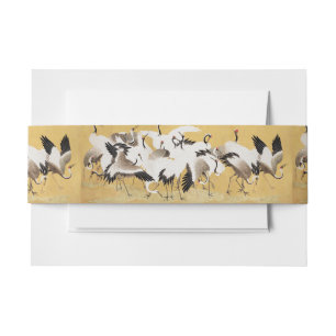 Japanische Schwarmkraniche Vintage-Vogel Reich Kla Einladungsbanderole