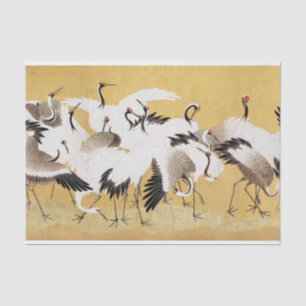 Japanische Schwarmkraniche Vintage-Vogel Reich Kla Seidenpapier
