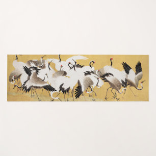 Japanische Schwarmkraniche Vintage Vogel Reich Kla Yogamatte