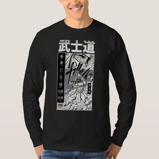 Japanische Schwertmänner Samurai Bushido Code Krie T-Shirt (Vorderseite)
