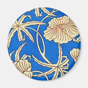 Japanische Seidenstoffe - blau und beige Magnet