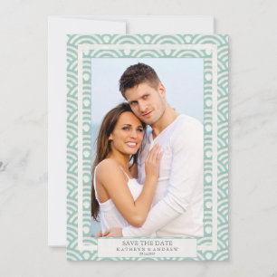 Japanische Seigaiha Hochzeit Save The Date Flaches Einladung