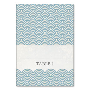 Japanische Seigaiha-Platzkarte Tischnummer