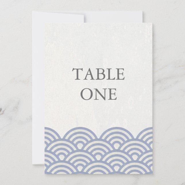 Japanische Seigha Stilisierte Waves Große Tischnum Einladung (Vorderseite)