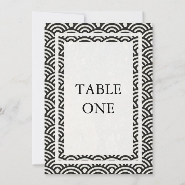 Japanische Seigha Stilisierte Waves Große Tischnum Einladung (Vorderseite)