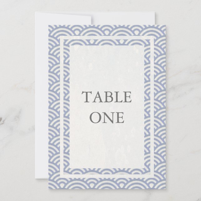 Japanische Seigha Stilisierte Waves Große Tischnum Einladung (Vorderseite)