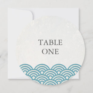 Japanische Seigha stilisierte Wellen Rundtisch Num Einladung