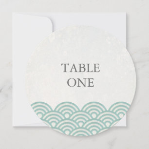 Japanische Seigha stilisierte Wellen Rundtisch-Num Einladung
