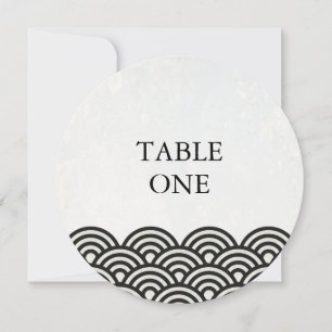 Japanische Seigha stilisierte Wellen Rundtischzahl Einladung