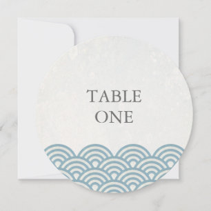 Japanische Seigha Stylisierte Waves Round-Tischnum Einladung