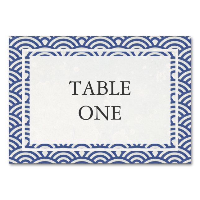 Japanische Seigha Stylisierte Waves Tischnummer (Vorderseite)