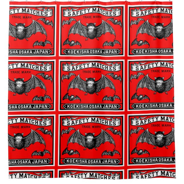 Japanische Sicherheitsmatten Art Bats Duschvorhang (Vorderseite)