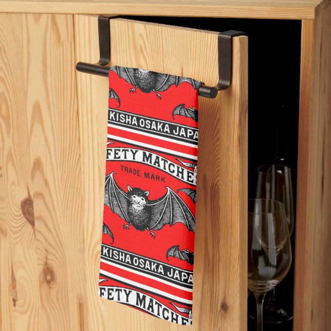 Japanische Sicherheitsmatten Art Bats Geschirrtuch (Drittel gefaltet)