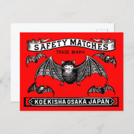 Japanische Sicherheitsmatten Art Bats Postkarte