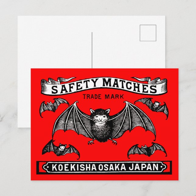 Japanische Sicherheitsmatten Art Bats Postkarte (Vorne/Hinten)