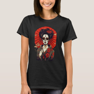 Japanische Skeleton Geisha Skull Geisha Graphic T-Shirt