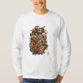 Japanische Skelett-Kunst | Gotische florale Schäde T-Shirt