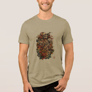 Japanische Skelett-Kunst | Gotische florale Schäde Tri-Blend Shirt