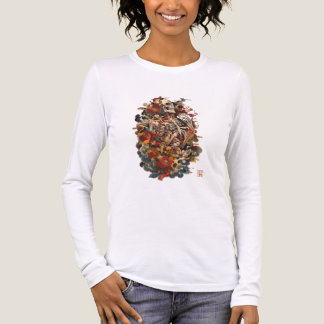 Japanische Skelett-Kunst | Gotische florale Schäde Tri-Blend Shirt