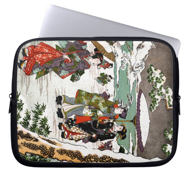 Japanische Snowscape Laptopschutzhülle (Vorderseite)