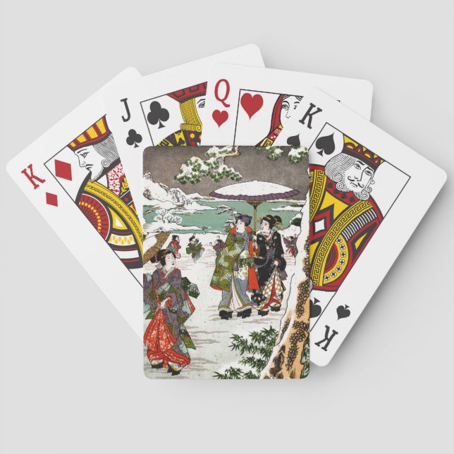 Japanische Snowscape Spielkarten (Rückseite)