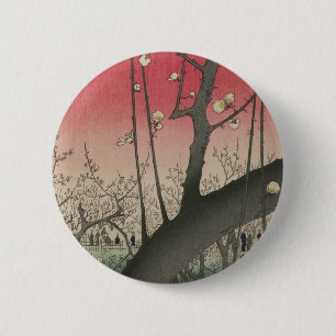 Japanische Sonnenaufgangsblume Pflaumenbäume Anwes Button