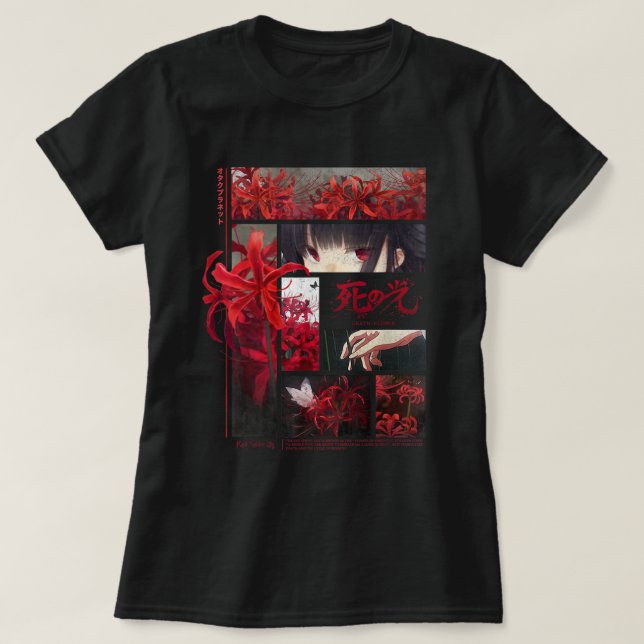 Japanische Spider Lilies Anime Blume Ästhetik T-Shirt (Design vorne)
