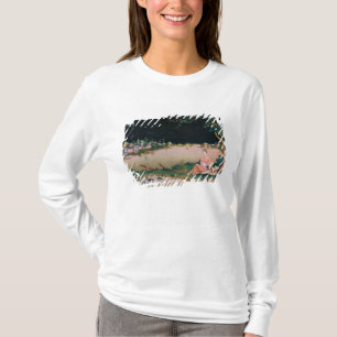 Japanische Spiegelmalerei, die ein Mädchen gesetz T-Shirt