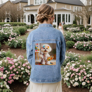 Japanische Spitz Art Jeansjacke