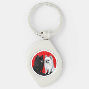 Japanische Spitz-Hunde Schlüsselanhänger