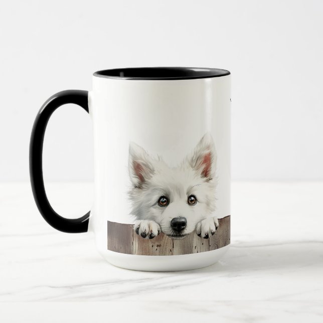 Japanische Spitz-Hunde-Tasse Tasse (Links)