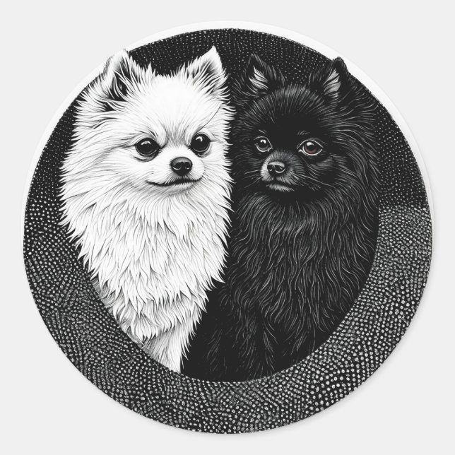Japanische Spitzhunde Runder Aufkleber (Vorderseite)